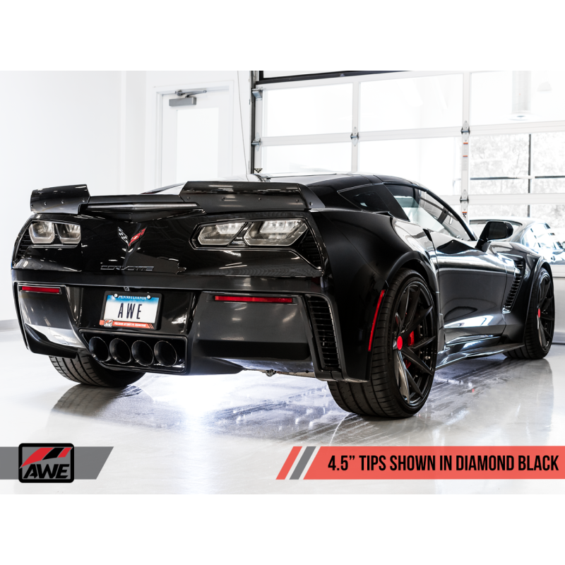 AWE Tuning 14-19 Chevy Corvette C7 Z06/ZR1 Touring Edition Axle-Back Exhaust w/Black Tips