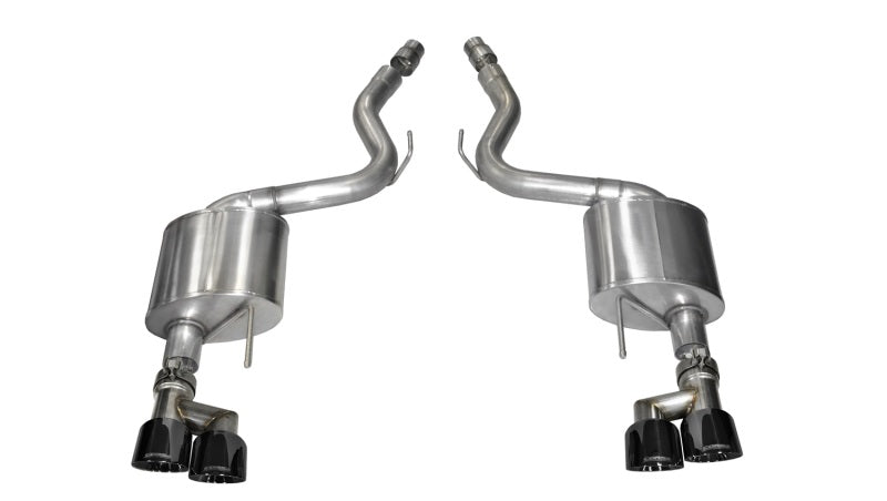 Corsa Sport 3in Axle Back Exhaust Black Quad Tips- 2015-2023 Ford Mustang GT 5.0
