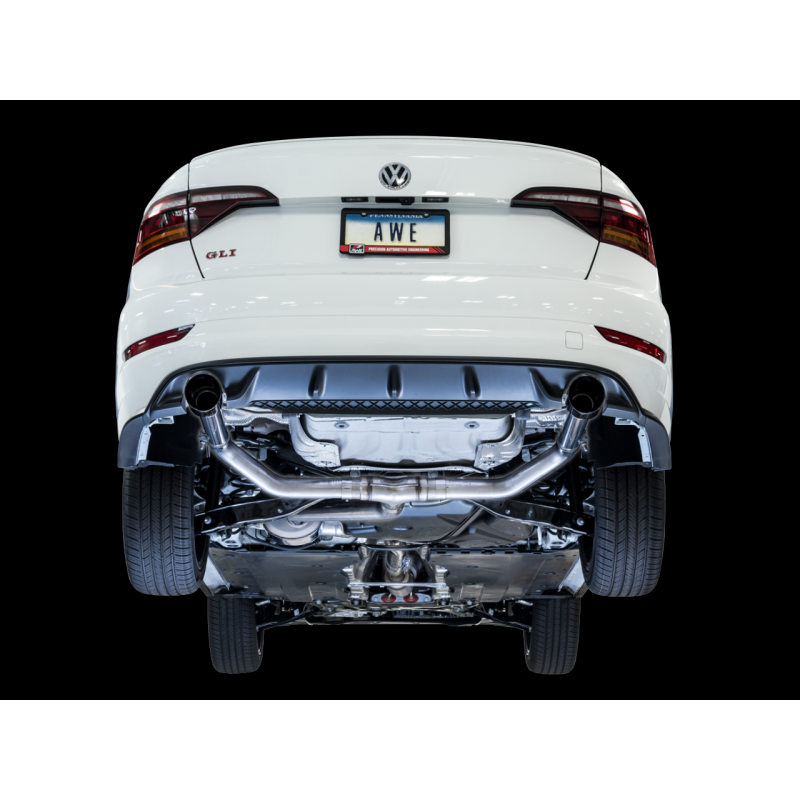 AWE Tuning 18-21 Volkswagen Jetta GLI Mk7 Track Exhaust - Chrome Silver Tips (Fits High-Flow DP)