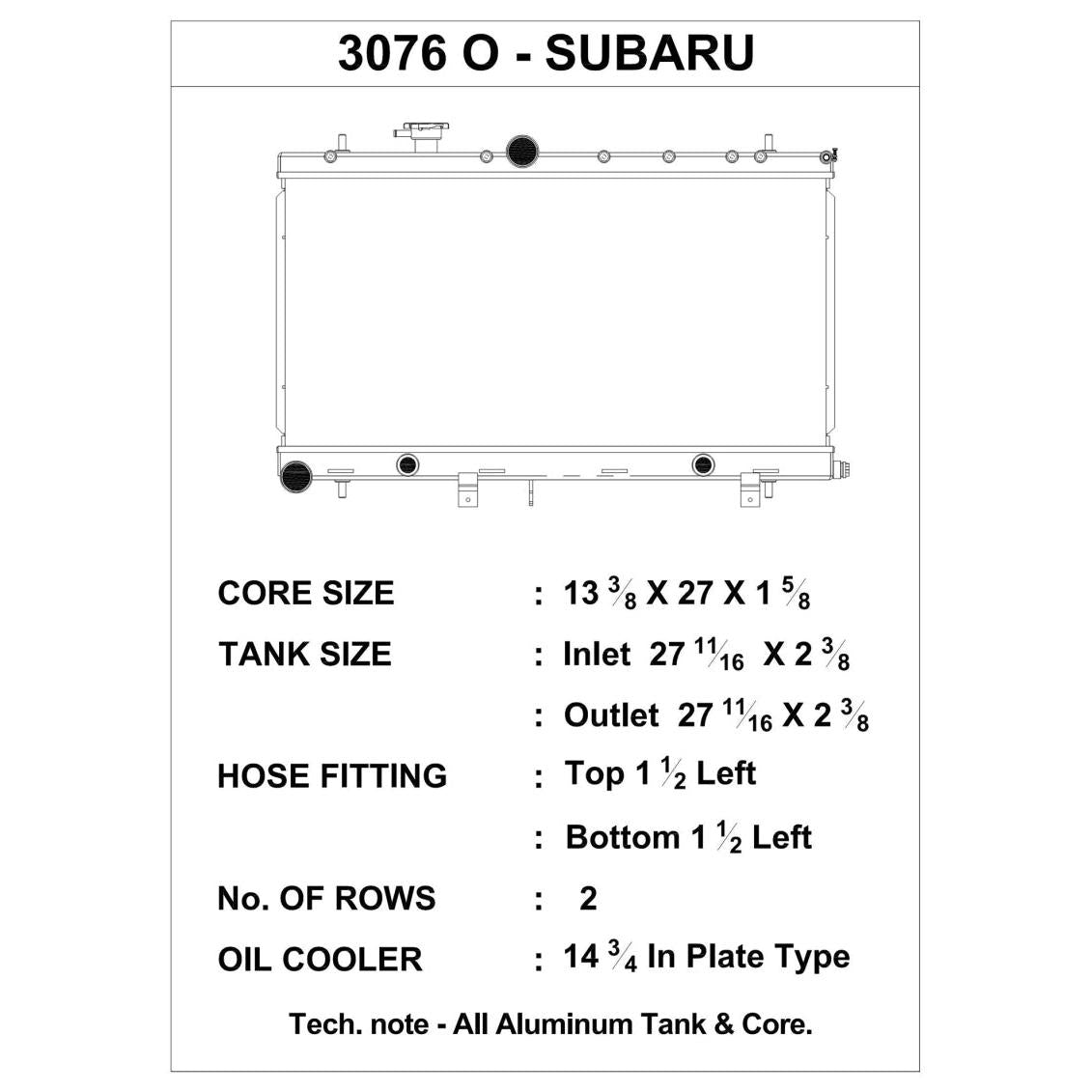 CSF 02-07 Subaru WRX/STI Radiator w/Built-In Oil Cooler/Filler Neck - T1 Motorsports