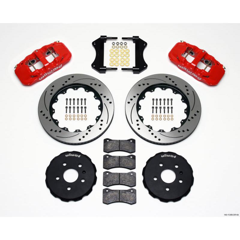 Wilwood AERO6 Front Hat Kit 14.25 Drilled Red 2010-2015 Camaro - T1 Motorsports