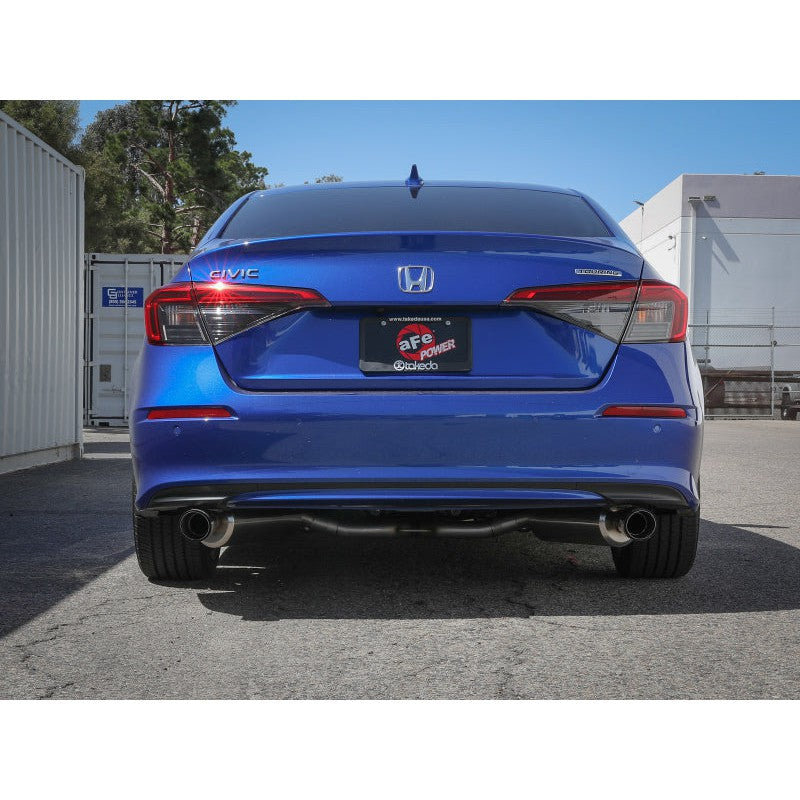 aFe Takeda 2.5in 304 SS Cat-Back Exhaust System w/CF Tips 2022+ Honda Civic L4-1.5L (t)