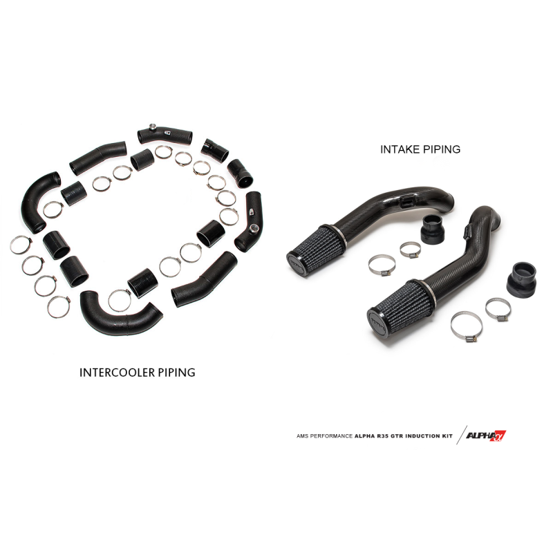 AMS Performance 09+ GT-R R35 Induction Kit w/Stock Turbos/Intercooler/TB/Manifolds/TiAL Flanges