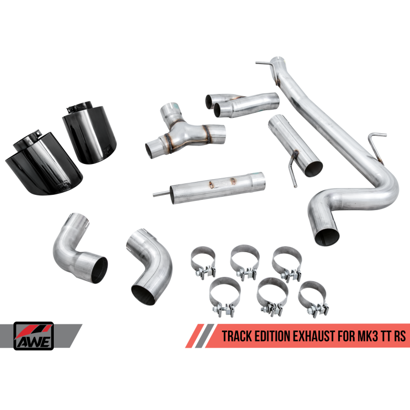 AWE Tuning 18-19 Audi TT RS 8S/RK3 2.5L Turbo Track Edition Exhaust - Diamond Black RS-Style Tips