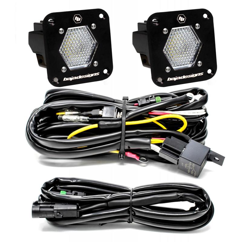 Baja Designs S1 Work/Scene LED Light Backup Kit w/ Mounting Bracket Pair - T1 Motorsports