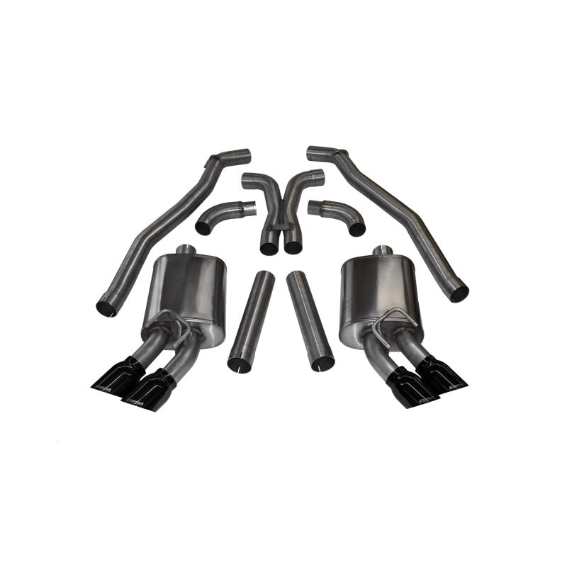 Corsa 12-13 Chevrolet Camaro Coupe ZL1 6.2L V8 Black Sport Cat-Back + XO Exhaust - T1 Motorsports