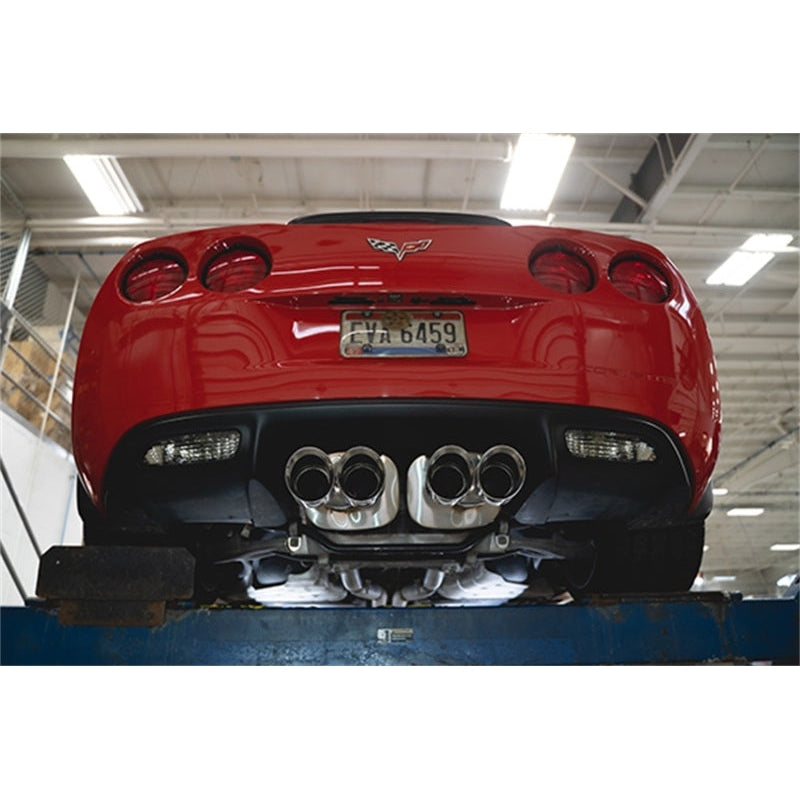 Corsa 06-13 Chevy Corvette C6 Z06 7.0L / 09-13 ZR1 6.2L Polished AxleBack Exhaust w/4.5in Twin Tips - T1 Motorsports