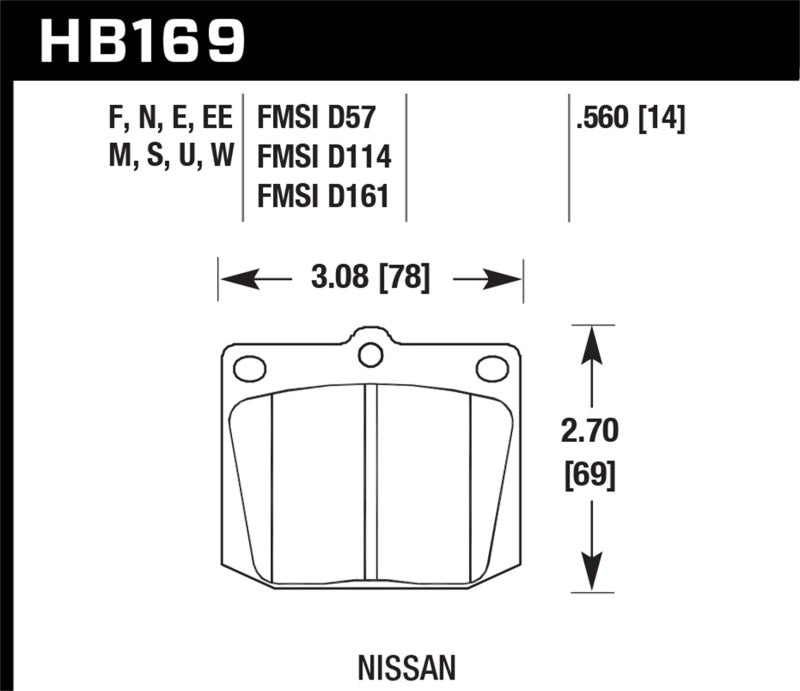 Hawk 75-78 Nissan 280Z Black Race Front Brake Pads - T1 Motorsports