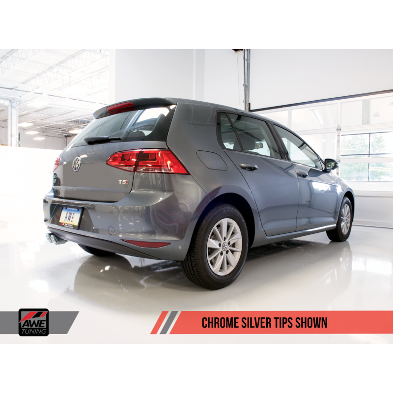 AWE Tuning VW MK7 Golf 1.8T Track Edition Exhaust w/Chrome Silver Tips (90mm)