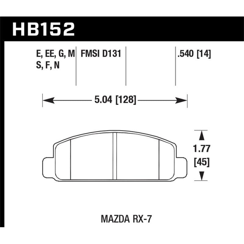 Hawk Mazda RX-7 HPS Street Front Brake Pads - T1 Motorsports