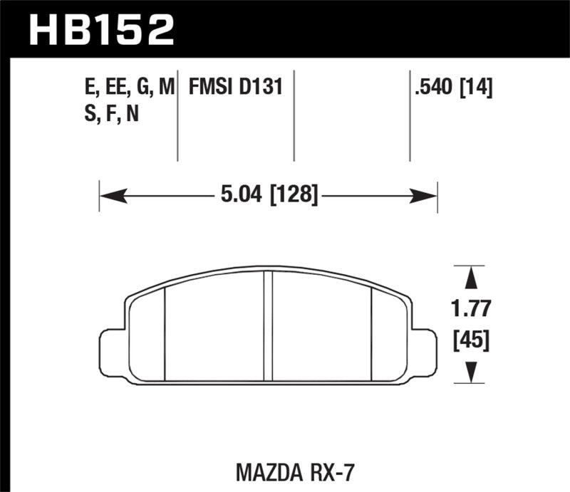 Hawk Mazda RX-7 HP+ Street Front Brake Pads - T1 Motorsports