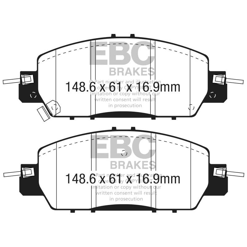 EBC Redstuff Brake Pads -  2016+ Honda Accord LX Sedan 2.4L - Front Brake Pads