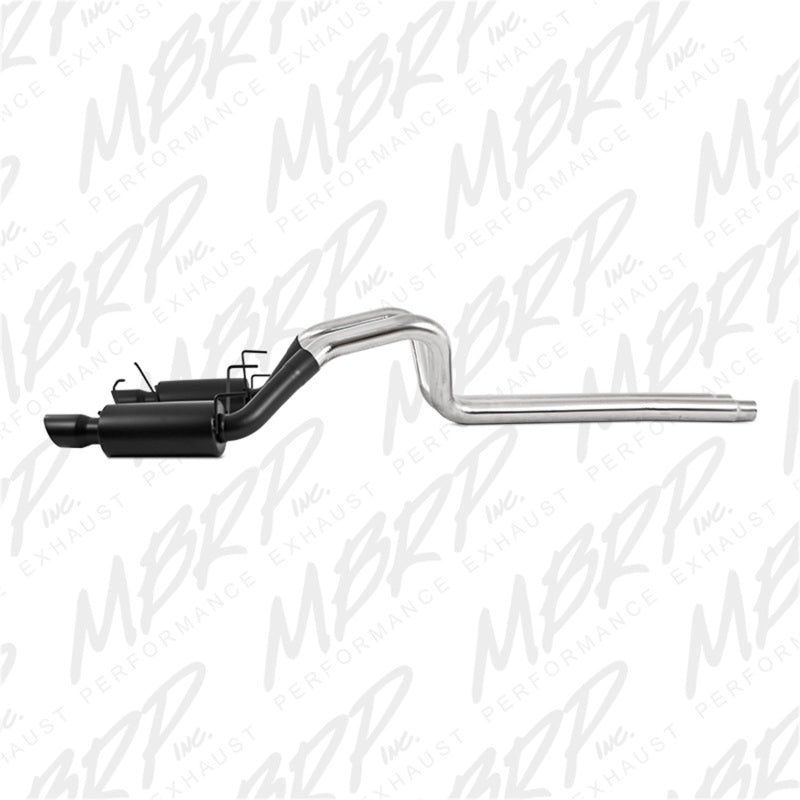 MBRP 11-14 Ford Mustang GT 5.0L 3in Cat Back Dual Split Rear Street Version 4in Tips - Black - T1 Motorsports