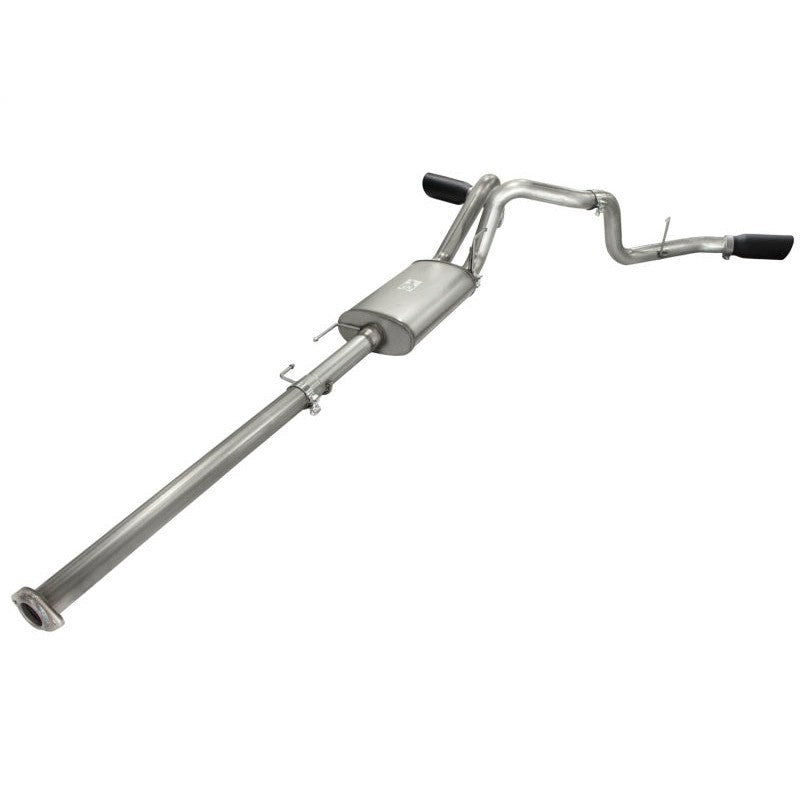 aFe MACHForce XP Exhaust 3in SS Dual Side Exit CB w/ Black Tips 11-14 Ford F150 EcoBoost V6-3.5L TT
