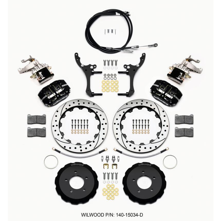 Wilwood Dynapro Radial4 / MC4 Rear Kit 12.88 Drilled 2006-15 Miata w/Lines & Cables - T1 Motorsports