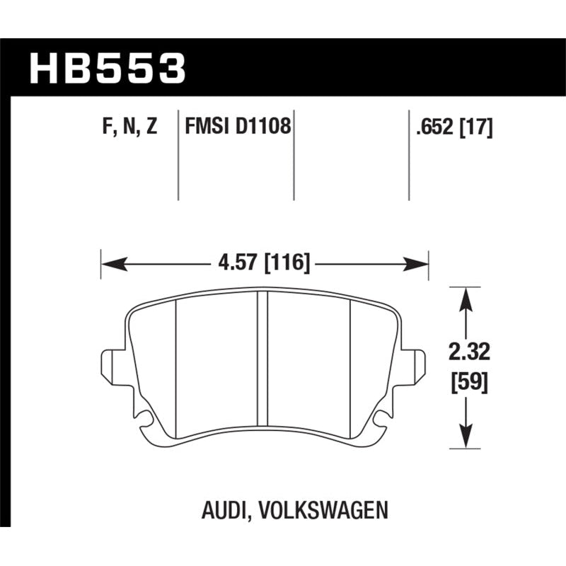 Hawk 07-11 Audi S6 HPS 5.0 Rear Brake Pads - T1 Motorsports