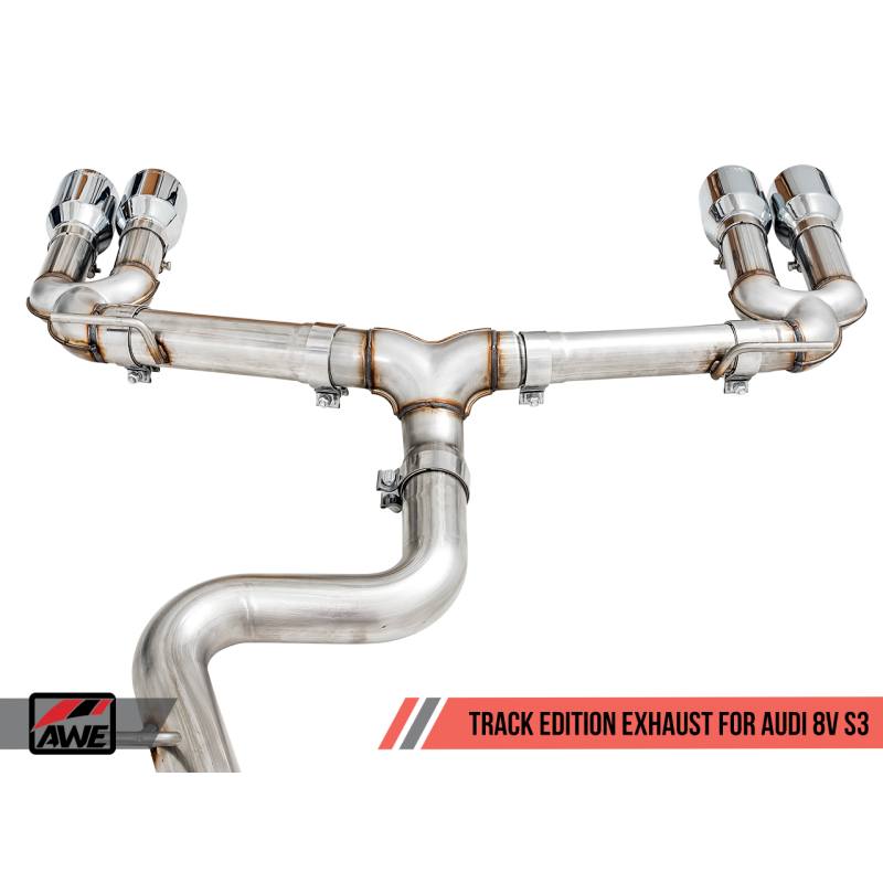 AWE Tuning Audi 8V S3 Track Edition Exhaust w/Diamond Black Tips 102mm