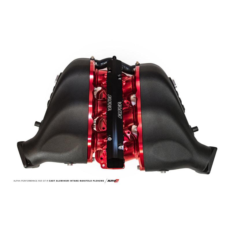 AMS Performance 2009+ Nissan GT-R Alpha Cast Plenum/Billet Intake Manifold w/Std Fuel Rail - Clear
