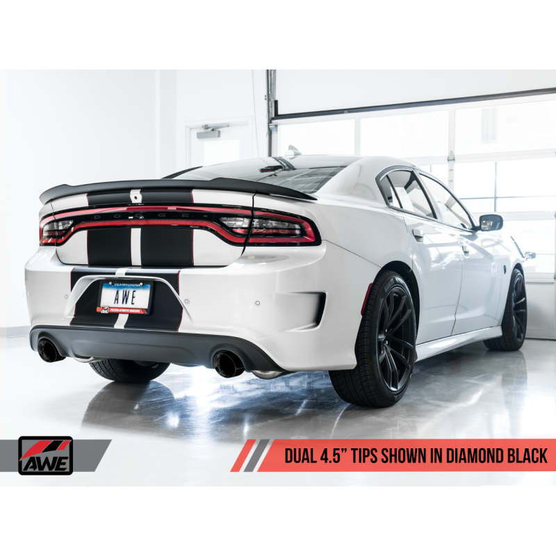 AWE Tuning 2017+ Dodge Charger 5.7L Track Edition Exhaust - Diamond Black Tips