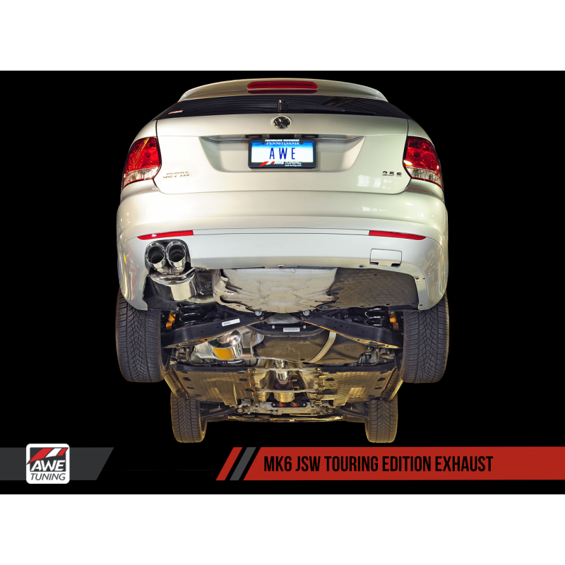 AWE Tuning Mk5 Jetta Mk6 Sportwagen 2.5L Touring Edition Exhaust - Polished Silver Tips