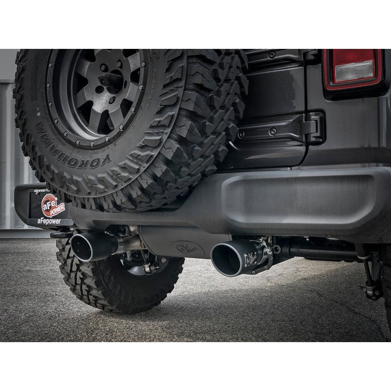 aFe Rebel Series 2.5in 409 SS Cat-Back Exhaust w/ Black Tips 18-19 Jeep Wrangler (JL) V6 3.6L