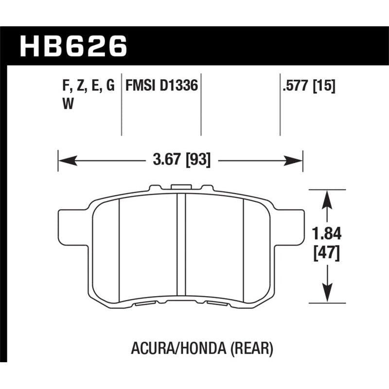 Hawk 11-14 Acura TSX HPS 5.0 Rear Brake Pads - T1 Motorsports