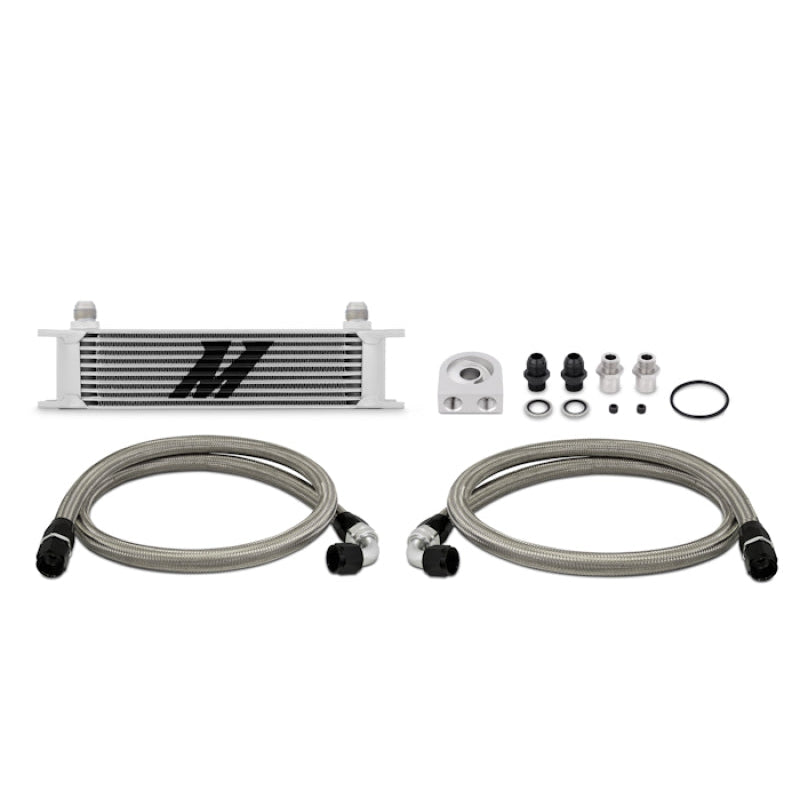 Mishimoto Universal 10 Row Oil Cooler Kit (Metal Braided Lines) - T1 Motorsports