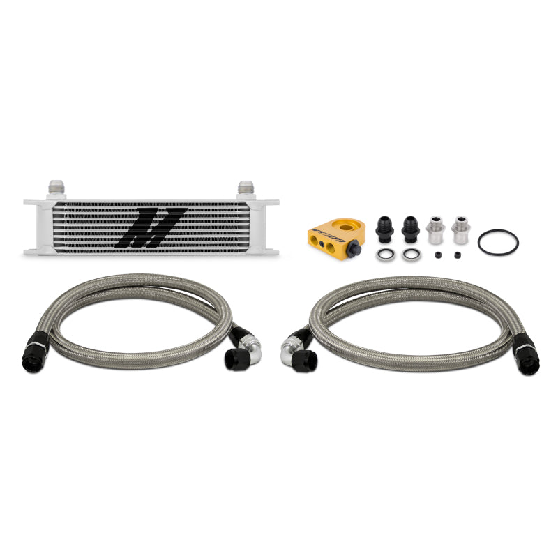 Mishimoto Universal Thermostatic 10 Row Oil Cooler Kit - Silver - T1 Motorsports