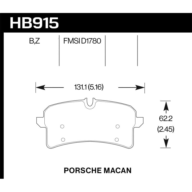 Hawk 16-18 Porsche Macan HPS 5.0 Street Rear Brake Pads - T1 Motorsports