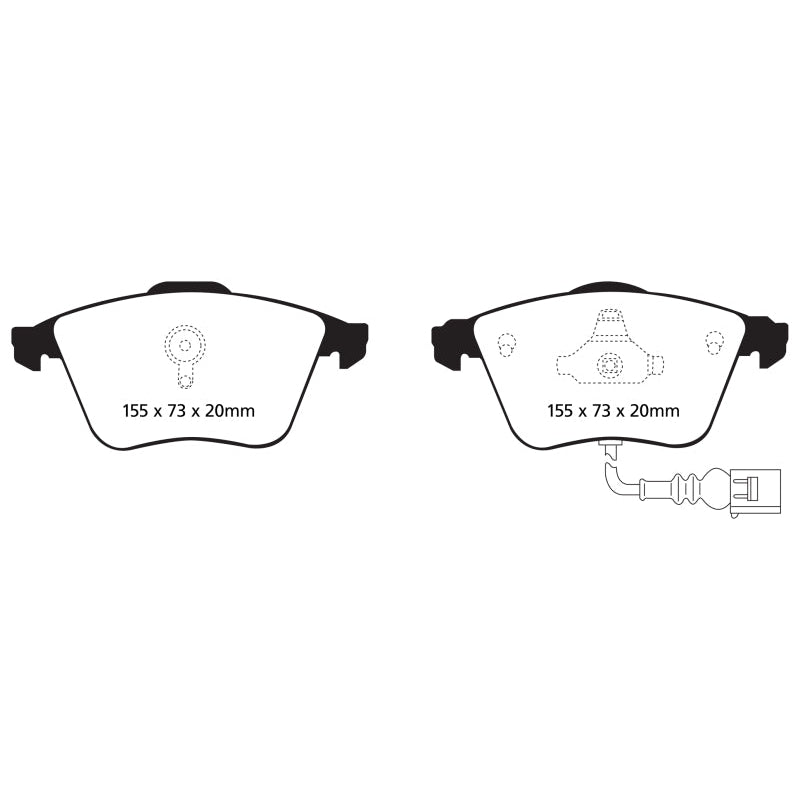 EBC Redstuff Brake Pads -  07-10 Audi TT Quattro 3.2 - Front Brake Pads