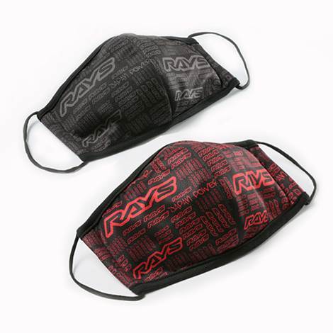 RAYS Official Face Mask (Set of 2) - Red / Gray - T1 Motorsports