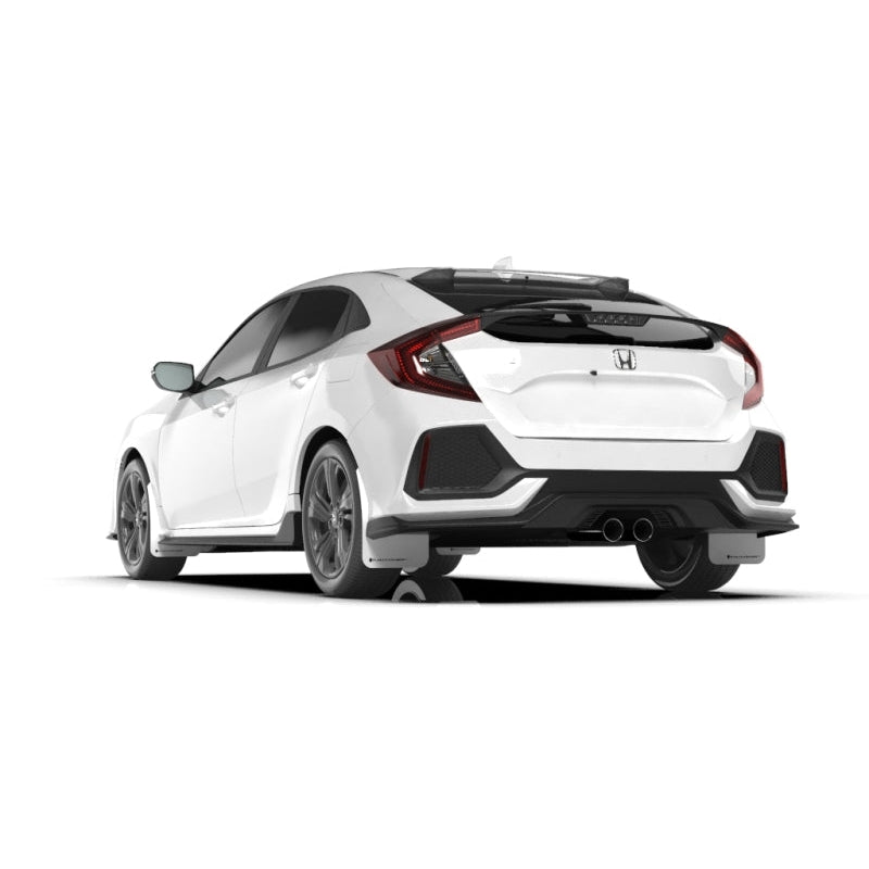 Rally Armor 17-21 Honda Civic Sport & Touring (Hatch) White UR Mud Flap w/ Black Logo - T1 Motorsports