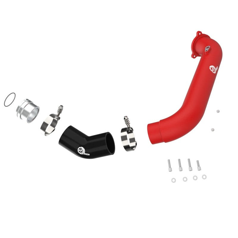 aFe BladeRunner Red 2-3/4in Aluminum Charge Pipe 2021 Toyota Supra GR (A90) I4-2.0L (t) B48