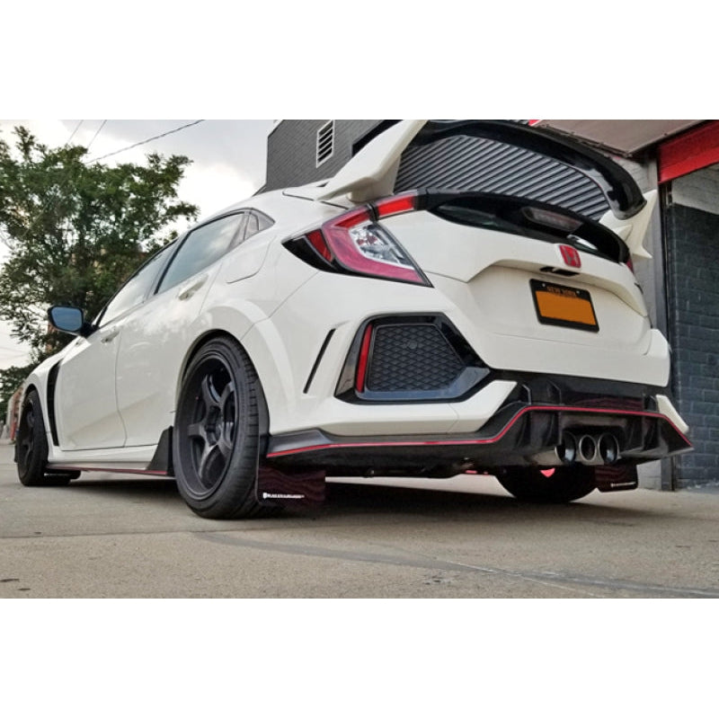 Rally Armor 17-21 Honda Civic Type R Black UR Mud Flap w/ White Logo - T1 Motorsports