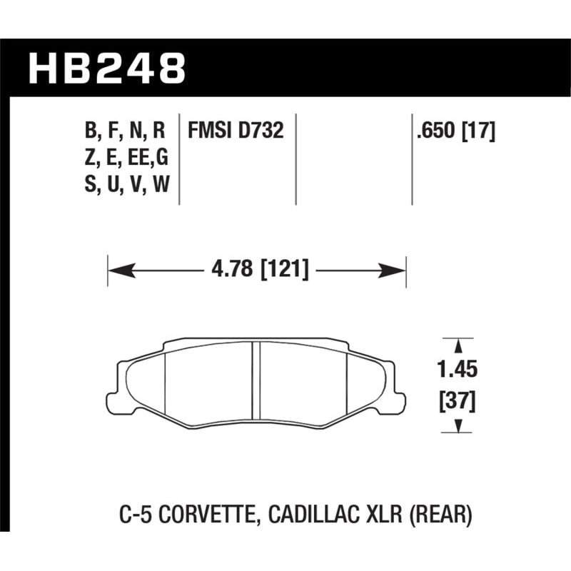 Hawk 97-12 Corvette/01-04 Z06/05-09 Z51 HT-10 Race Rear Brake Pads - T1 Motorsports