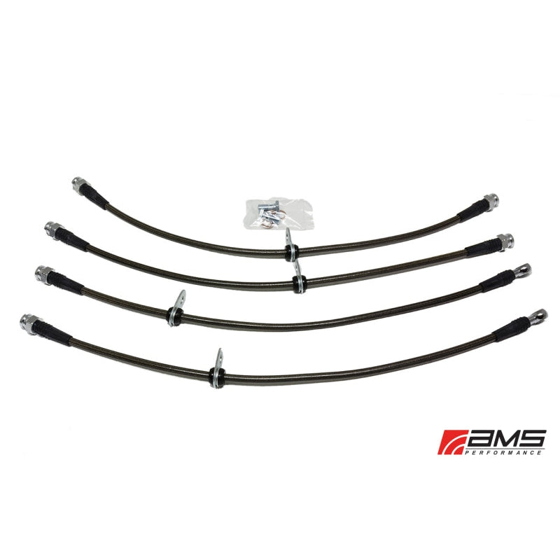 AMS Performance 08-15 Mitsubishi EVO X Stainless Steel Brake Lines (4 Lines) - T1 Motorsports