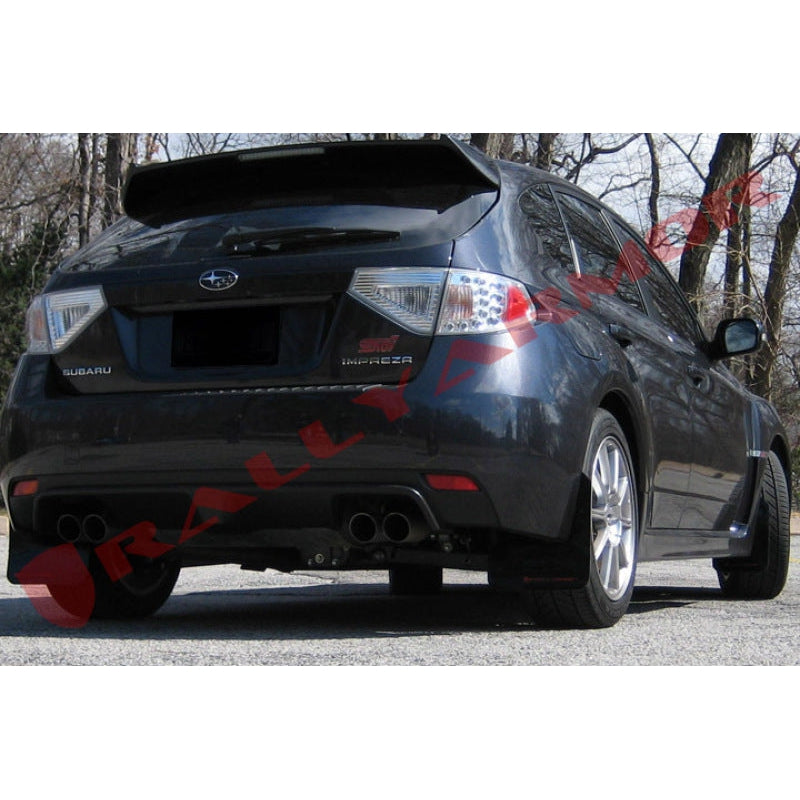 Rally Armor 08-11 Subaru STI (Hatch Only) / 11-14 WRX (Hatch Only) Black UR Mud Flap w/ Red Logo - T1 Motorsports