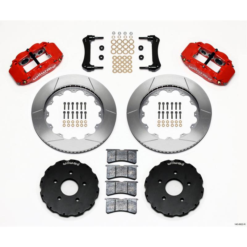 Wilwood Narrow Superlite 6R Front Hat Kit 14.00in Red 2005-up Corvette C6 - T1 Motorsports