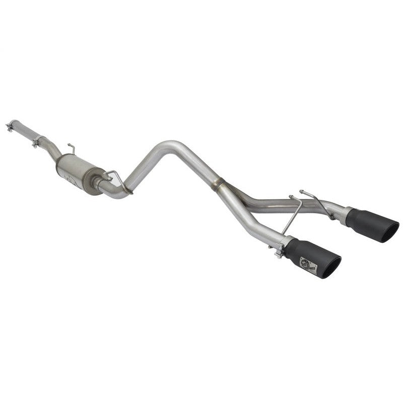 aFe Rebel Series CB 2.5in Dual Center Exit SS Exhaust w/ Black Tips 07-15 Jeep Wrangler 3.6L/3.8L V6
