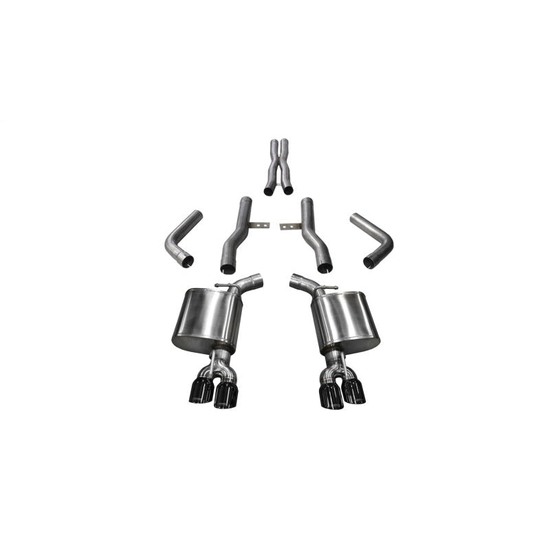 Corsa 17-18 Dodge Challenger 5.7L V8 Xtreme Cat-Back Dual Rear Exit w/3.5in Black Tips - T1 Motorsports