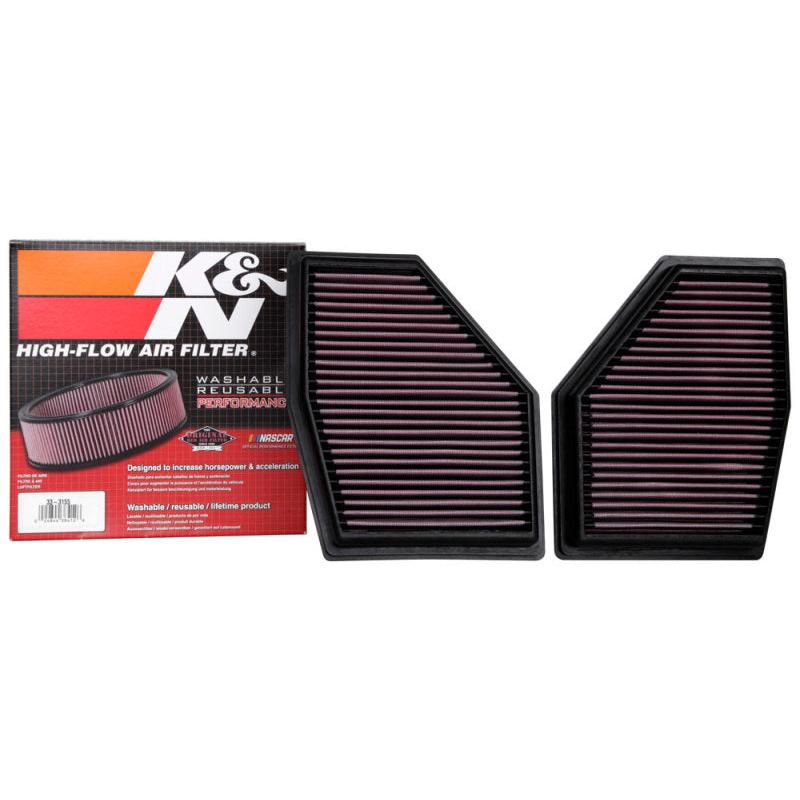 K&N 2020 BMW M550i 4.4L V8 Replacement Air Filter (2 Per Box)