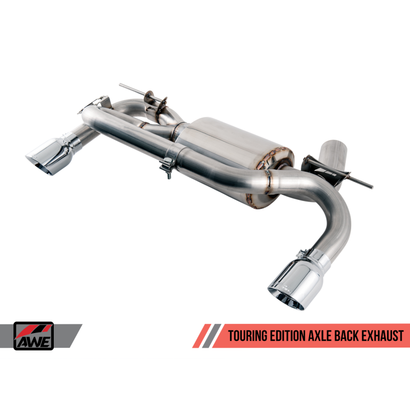AWE Tuning BMW F3X 335i/435i Touring Edition Axle-Back Exhaust - Chrome Silver Tips (90mm) - T1 Motorsports