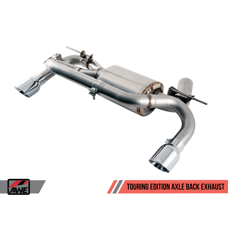 AWE Tuning BMW F3X 335i/435i Touring Edition Axle-Back Exhaust - Chrome Silver Tips (102mm) - T1 Motorsports