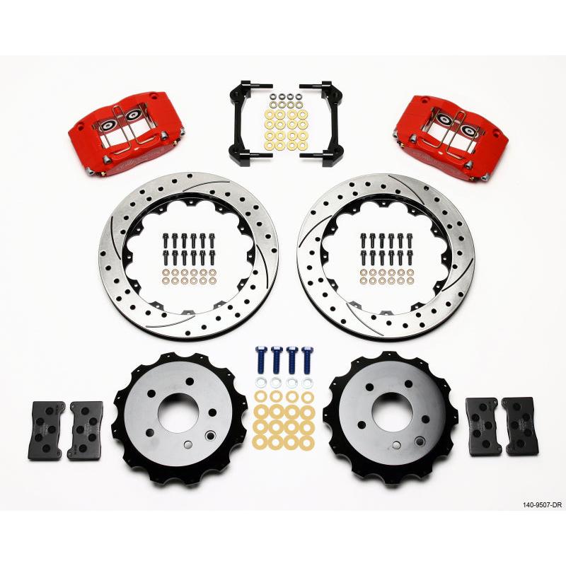 Wilwood Dynapro Radial Rear Kit 13.00in Drilled Red Nissan 350Z/Fiti G35 - T1 Motorsports