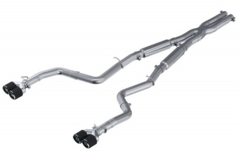MBRP 15-16 Dodge Challenger RT 5.7L T304 SS 3in Dual Rear Cat-back CF Quad Tips - Street - T1 Motorsports