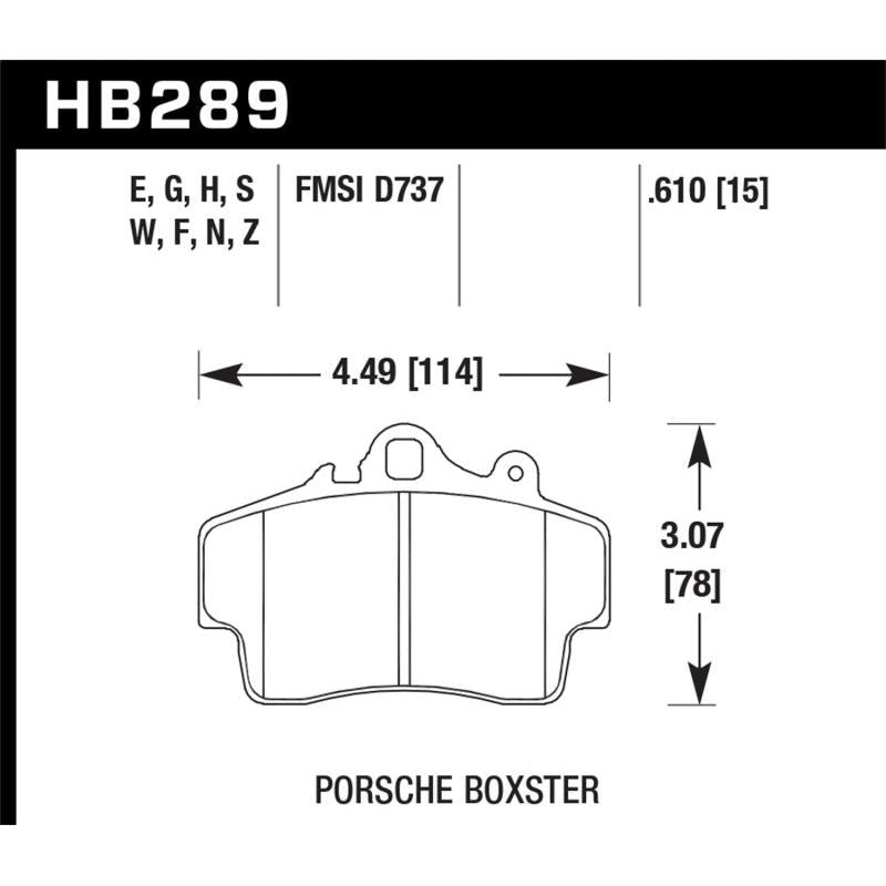 Hawk 97-08 Porsche Boxster DTC-60 Compound Front Brake Pads