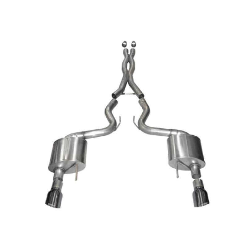 Corsa 3in Xtreme Cat-Back Exhaust Dual Rear Exit w/ Gun Metal Tips - 2015-2017 Ford Mustang GT Coupe 5.0L