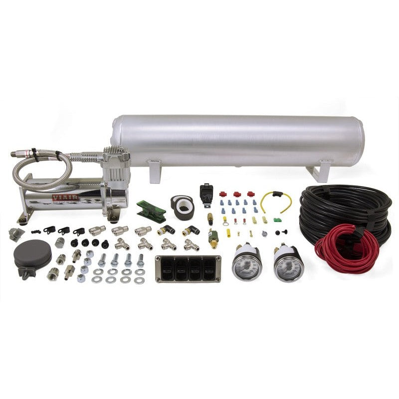 Air Lift 4-Way Manual Control System 100% Duty 1/4in Line 4 Gal. Tank.