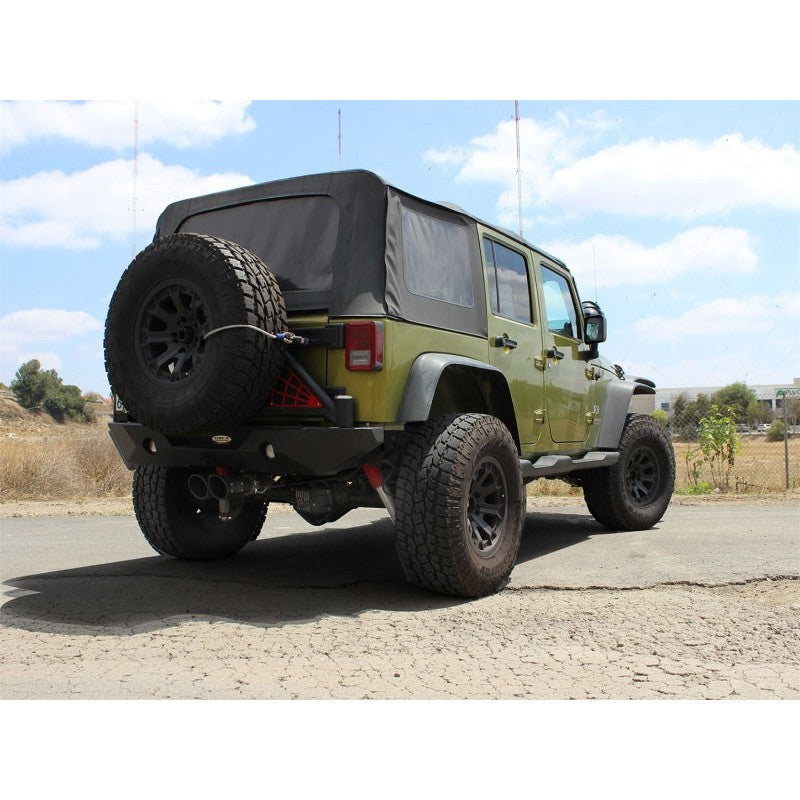 aFe Rebel Series Cat-Back 2.5in Dual Center Exit SS Exhaust w/ Black Tips 07-14 Jeep Wrangler V6