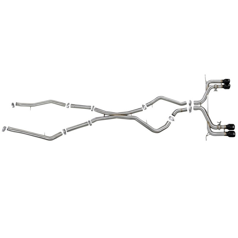 aFe MACH Force-Xp 3.5in. 304 SS C/B Exhaust w/o Muffler 15-18 BMW X5 M V8-4.4L (tt) - Black Tip